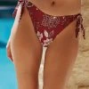 Next Damen Bikini-Hose - Berry Red Floral