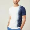 Next Herren BLOCKED - T-Shirt Print - White Blue Vertical Stripe
