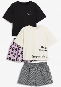 Next Kinder 2 PACK ANIMAL - Pyjama - Black/white/purple