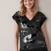 Next SEQUIN DETAIL - T-Shirt Print - Black | Damen