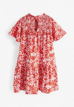 Next Kinder SLEEVE - Freizeitkleid - Pink Red Flower Print -Next Verkäufe 2022 b3c487f7fe3041cfa2a21e8727eb2b8a