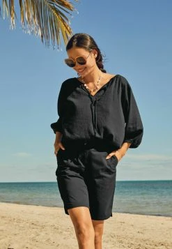 Next Damen BLEND TIE - Langarmshirt - Black