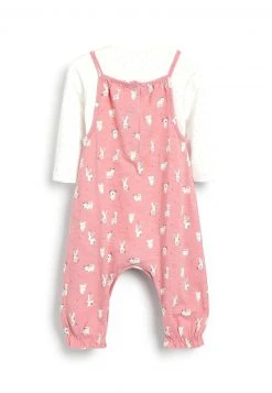 Next PRINTED AND SET - Latzhose - Pink | Kinder