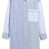 Next Damen Nachtwäsche Shirt - Blue White Stripe