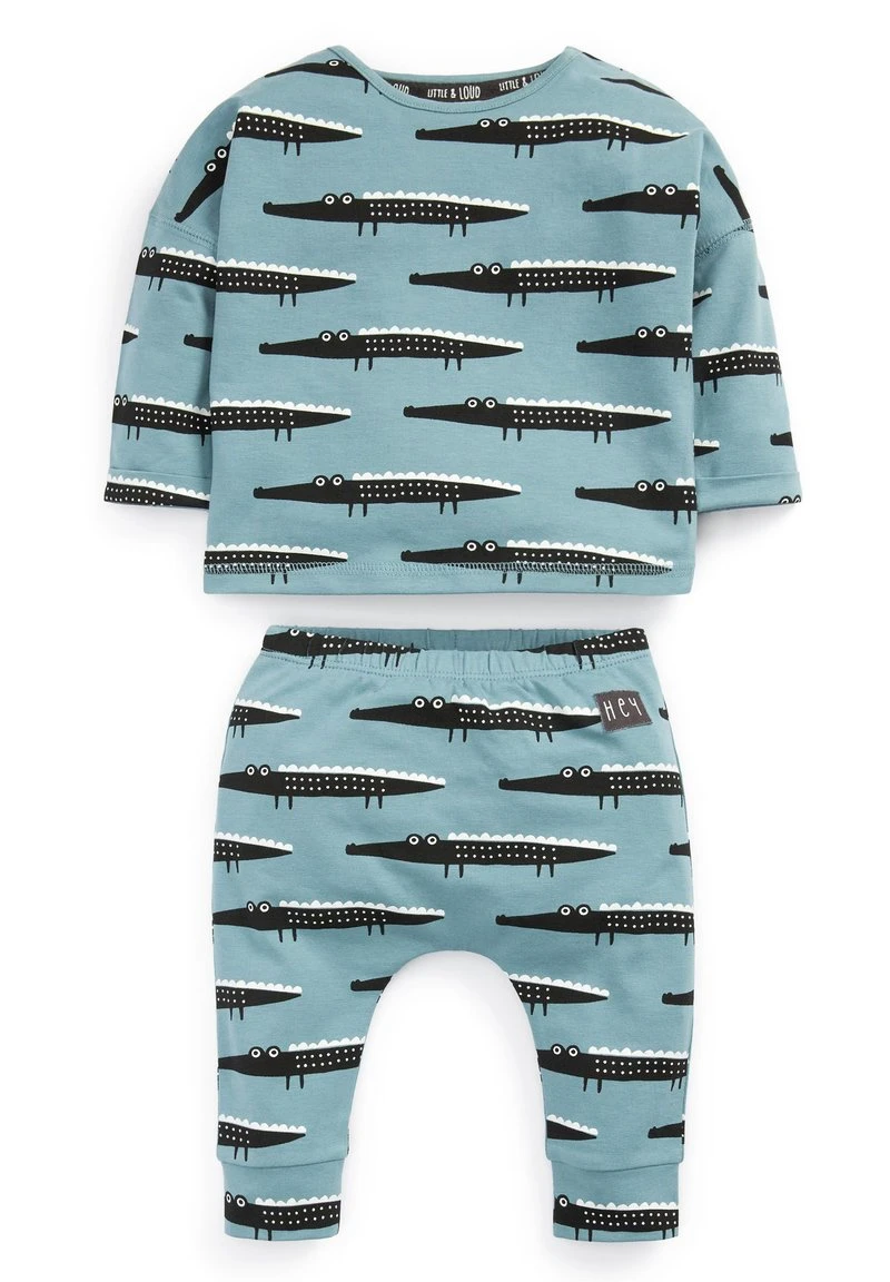 Next Kinder CROCODILE SET - Leggings - Hosen - Blue 1 Next Kinder CROCODILE SET - Leggings - Hosen - Blue
