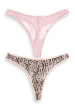 Next Damen 2 PACK - String - Zebra Print Pink