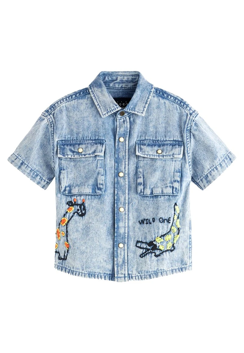 Next Kinder SHORT SLEEVE - Hemd - Denim Blue 1 Next Kinder SHORT SLEEVE - Hemd - Denim Blue