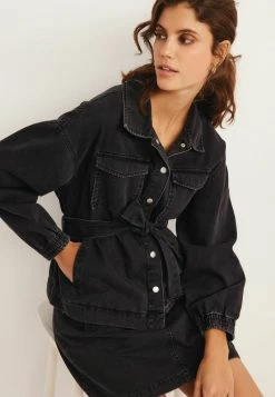 Next Damen BELTED - Jeansjacke - Black -Next Verkäufe 2022 b89b12ed79d14333b04d3e9c3236a3ea