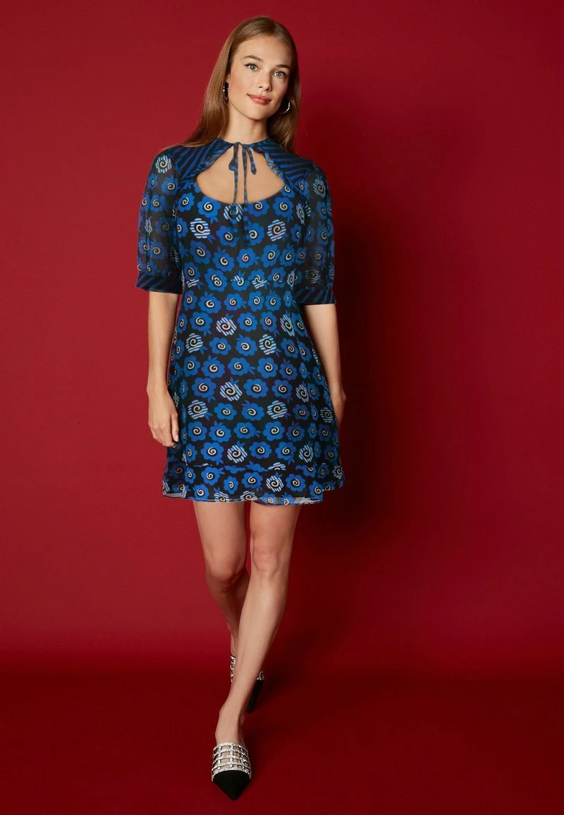 Next Damen CELIA BIRTWELL TIE NECK - Freizeitkleid - Black 1 Next Damen CELIA BIRTWELL TIE NECK - Freizeitkleid - Black