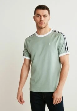 Next Herren BLOCKED - T-Shirt Print - Sage Green Tape