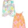 Next Kinder 2 PACK - Jumpsuit - Bright Orange Retro Floral