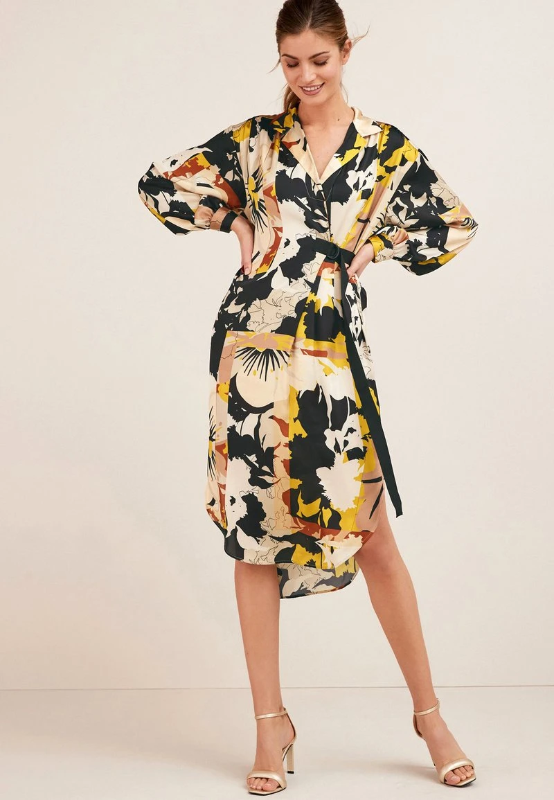 Next Damen Blusenkleid - Mottled Yellow 1 Next Damen Blusenkleid - Mottled Yellow