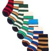 Next Unisex 7 PACK COTTON RICH STRIPE YOUNGER - Socken - Dark Red