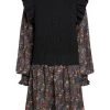Next Damen MIT ROLLKRAGEN - Strickkleid - Black
