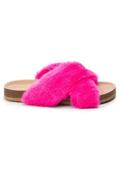 Next Damen Hausschuh - Hot Pink Faux Fur