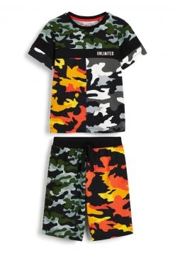 Next Kinder SET - Pyjama - Grey Orange Camouflage