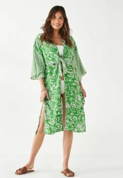 Next TIE FRONT - Strandaccessoire - Green Floral | Damen