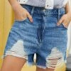 Next Damen Jeans Shorts - Blue Denim