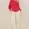 Next Damen OFF THE SHOULDER - Strickpullover - Bright Pink