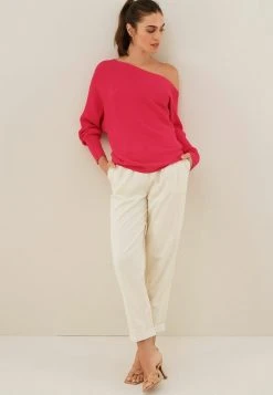 Next Damen OFF THE SHOULDER - Strickpullover - Bright Pink