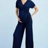 Next Damen MATERNITY PLISSÃ - Jumpsuit - Navy Blue