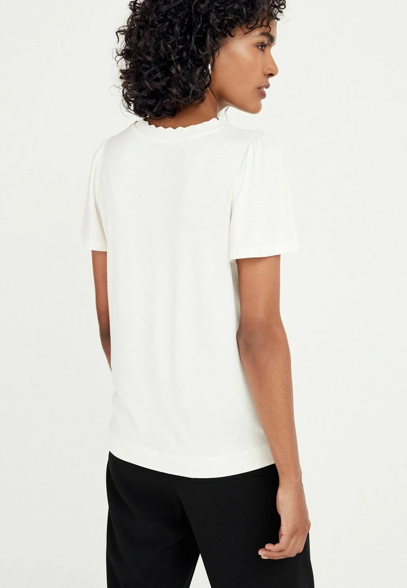 Next Damen SCALLOP SHORT SLEEVE - T-Shirt Basic - Off-white 2 Next Damen SCALLOP SHORT SLEEVE - T-Shirt Basic - Off-white – Bild 2