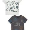 Next Kinder 2 PACK PEPPA PIG SHORT SLEEVE - T-Shirt Print - Grey