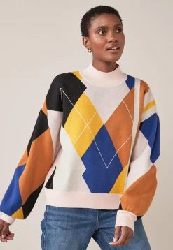 Next Damen ARGYLE - Strickpullover - Off White