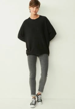 Next Damen COSY LONGLINE - Strickpullover - Black