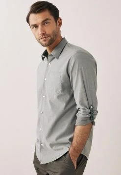 Next SIGNATURE SOFT TOUCH ROLL SLEEVE - Hemd - Grey | Herren -Next Verkäufe 2022 bfe2e10503fd403491b9ae5e0e6688db