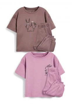 Next Kinder 2 PACK BUNNY RABBIT SET - Nachtwäsche Set - Pink Purple