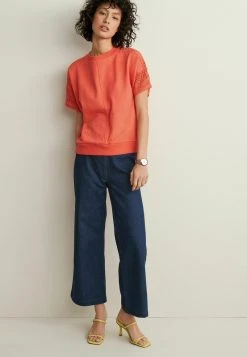 Next Damen SHORT SLEEVE CROCHET - T-Shirt Print - Red