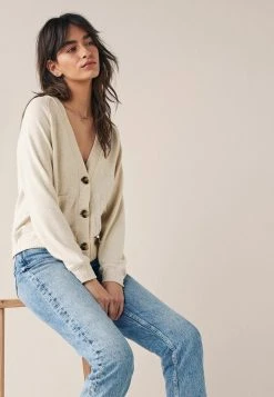 Next Damen BUTTON THROUGH SHORT - Strickjacke - Oatmeal Cream -Next Verkäufe 2022 c0e799082aeb43d9a30ffb17dfc3c03e