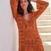 Next LONG SLEEVED CROCHET - Freizeitkleid - Rust Brown | Damen