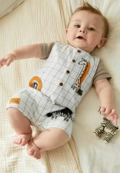 Next WOVEN CHECK CHARACTER SET (0MTHS - Body - Monochrome | Kinder