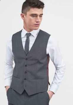 Next Herren SIGNATURE PLAIN SUIT: WAISTCOAT - Anzugweste - Light Grey