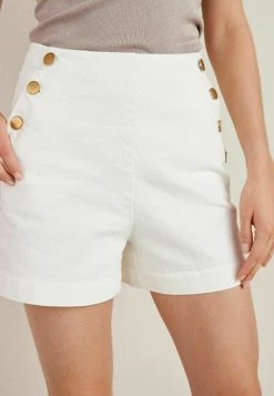 Next Damen BUTTON DETAIL - Jeans Shorts - White -Next Verkäufe 2022 c1d0631a0ab045818f055b515078f7d0