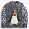 Next Kinder CHRISTMAS PENGUIN - Strickpullover - Grey