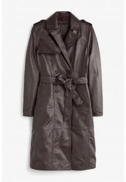 Next LEATHER TRENCH COAT - Trenchcoat - Dark Brown | Damen