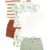 Next Kinder 6 PACK SET - Shorts - Green Rust Red Animal