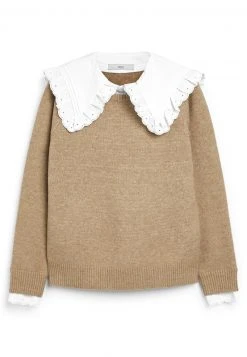 Next Damen BRODERIE COLLAR - Strickpullover - Yellow -Next Verkäufe 2022 c5a9ccd279c247b3906548be0395795a