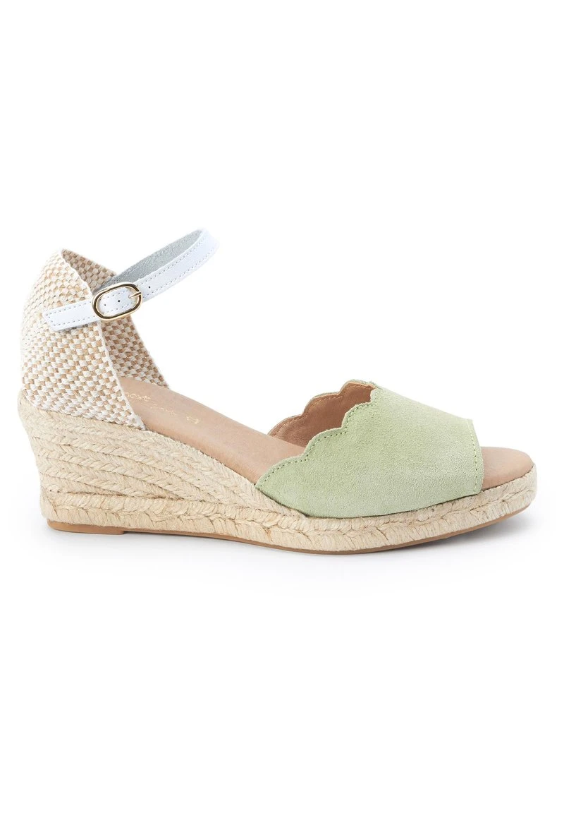 Next Damen SIGNATURE SCALLOPED - Keilsandalette - Sage Green 1 Next Damen SIGNATURE SCALLOPED - Keilsandalette - Sage Green