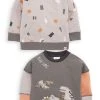 Next 2 PACK - Sweatshirt - Grey Dino Baby | Kinder