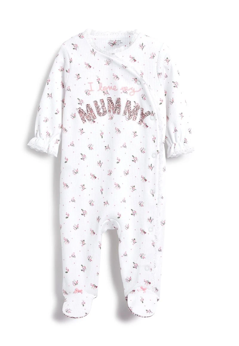 Next Kinder FLORAL FAMILY - Strampler - White 2 Next Kinder FLORAL FAMILY - Strampler - White – Bild 2