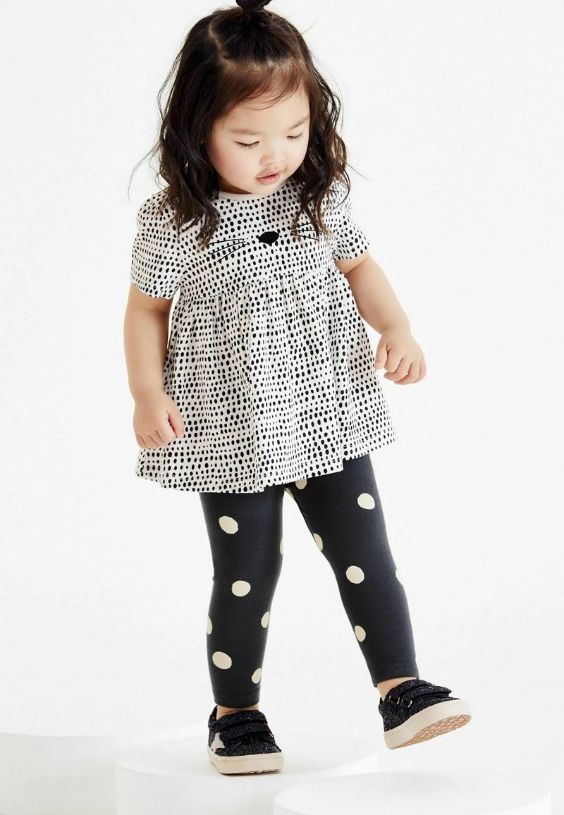 Next Kinder Leggings - Hosen - Monochrome Cat 1 Next Kinder Leggings - Hosen - Monochrome Cat