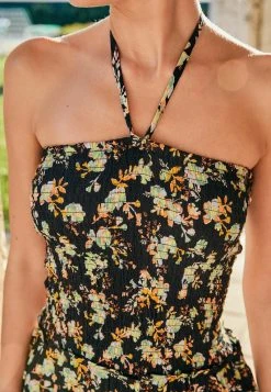 Next Damen SHIRRED BANDEAU - Jumpsuit - Black Ditsy -Next Verkäufe 2022 c7448159ec7d4738bbe39e43799b58f2