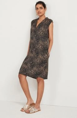 Next Damen REVERE MINI - Freizeitkleid - Brown Leopard Print