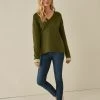 Next Damen TWO TONED V-NECK - Strickpullover - Khaki