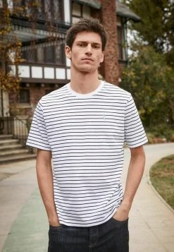 Next Herren T-Shirt Print - White Black Simple