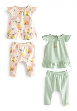 Next Kinder 4 PIECE SET - T-Shirt Print - Sage Green/floral Short Sleeved -Next Verkäufe 2022 c8723fcc585b49a3a0757faf63c1e61f